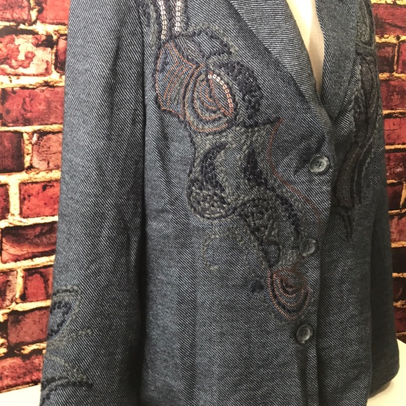 NEW-Coldwater creek riding jacket embroidered - Picture 2 of 8